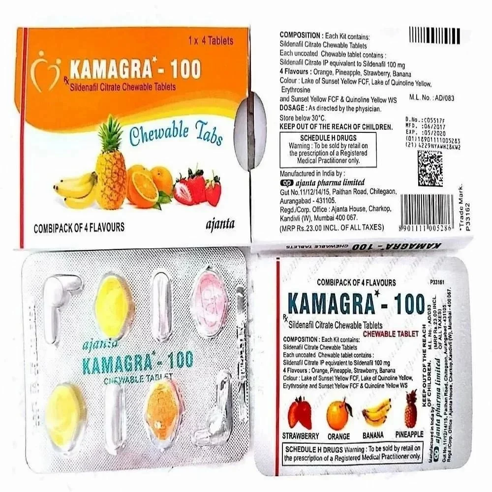 100mg Kamagra Chewable Sildenafil Tablets
