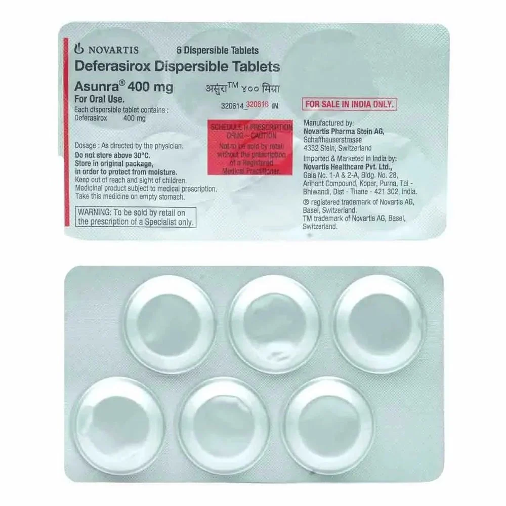 400mg Asunra Deferasirox Disperisable Tablet