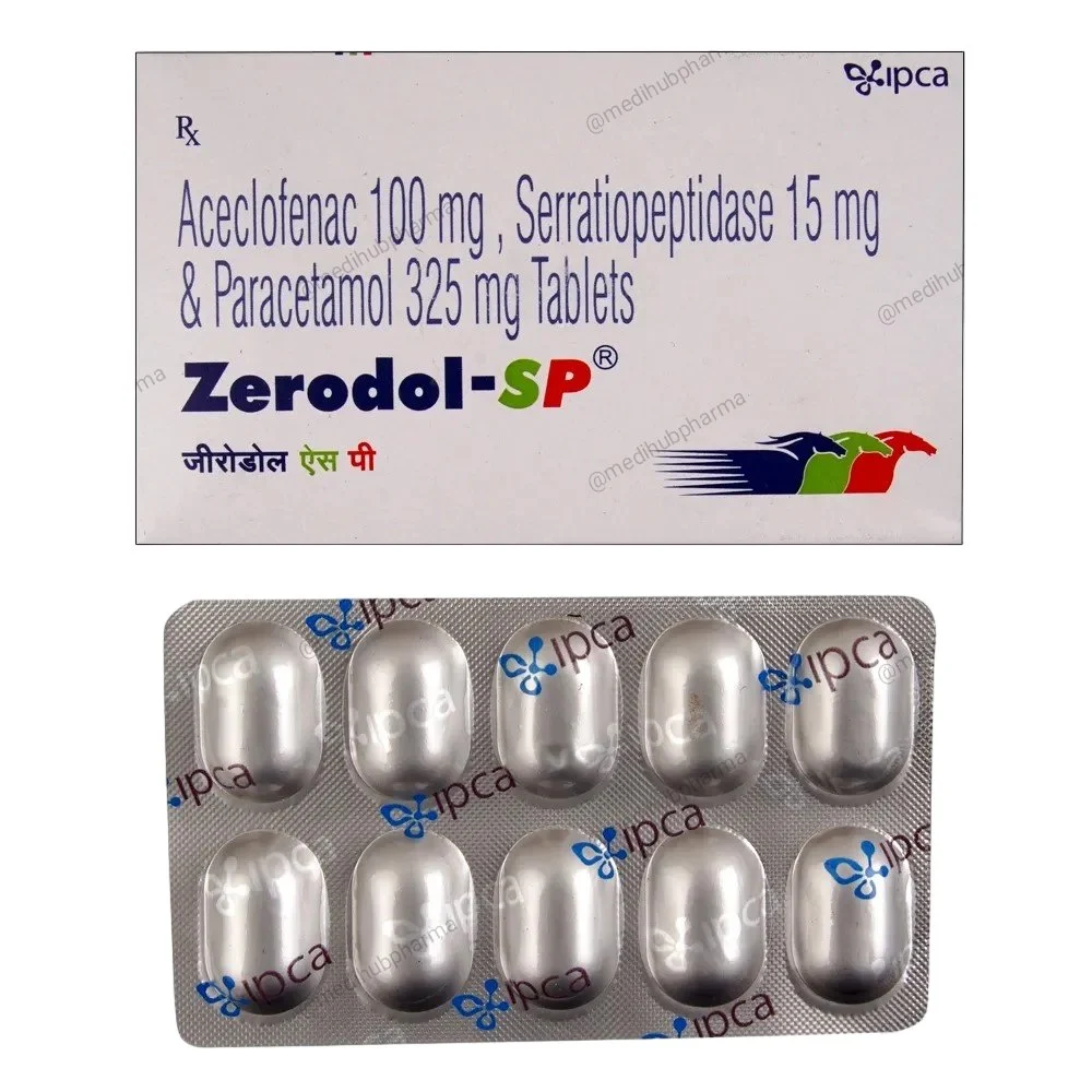 Zerodol-SP Tablet Aceclofenac + Paracetamol + Serratiopeptidase